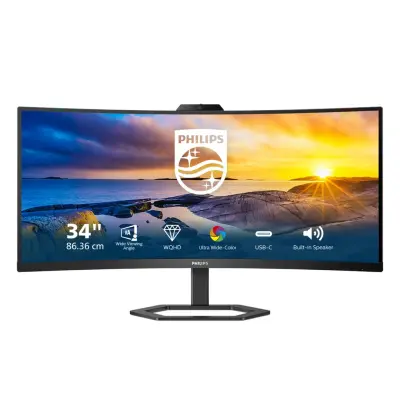 Monitor Philips 86,4 cm (34,0") 34E1C5600HE 3440x1440 zakrivljen konferencija VA 1ms HDMI DisplayPort USB-C 65W 4xUSB3.2 HAS Kamera Zvučnici 2x5W