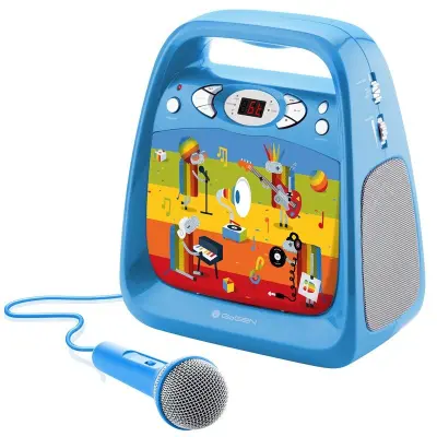 Gogen dječji radio s mikrofonom, plavi GOGDECKOKARAOKEB