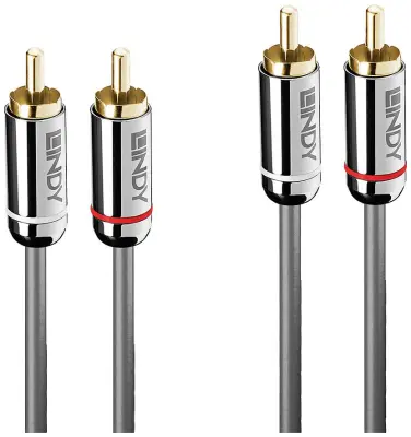 LINDY 35344 RCA audio priključni kabel [2x muški cinch konektor - 2x muški cinch konektor] 0.5 m antracitna
