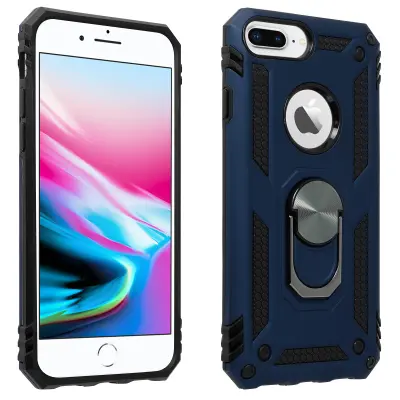 Maska iPhone 6 Plus / 6S Plus / 7 Plus / 8 Plus prsten stalak tamnoplava