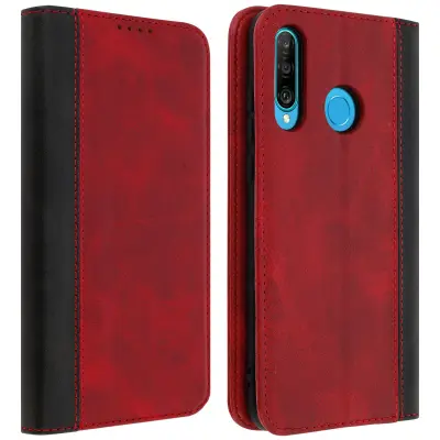 Futrola Huawei P30 Lite Folio pretinac za karticu funkcija stalka crvena