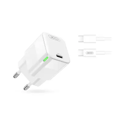 XO CE06 30W PD punjač za telefon, GaN + USB-C kabel