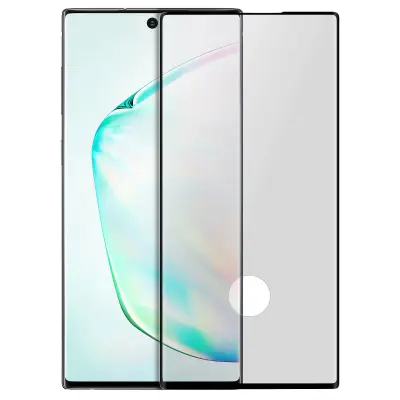 Zaštitna Folija Galaxy Note 10 Plus Kaljeno Staklo Zakrivljeno Transparentno Obrub Crni
