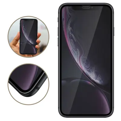 Zaštitna Folija iPhone XR Zaštita Ekrana Kaljeno Staklo Obrub Crni