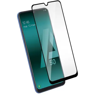 Zaštitna Folija Galaxy A50 Ekran Kaljeno Staklo Rubovi Skošeni Crna