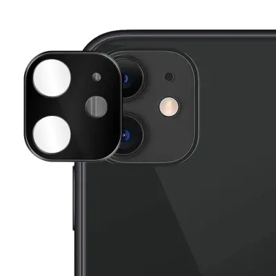 Zaštita kamere iPhone 11 Kaljeno staklo 9H protiv otisaka prstiju crno