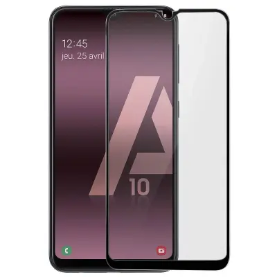 Zaštitna Folija Ekrana Samsung Galaxy A10 Kaljeno Staklo 9H Skošena Transparentna Rub crni