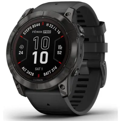 Pametni sat Fenix 7X PRO Sapphire Solar, Carbon Gray DLC Black