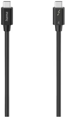 Hama Thunderbolt kabel Thunderbolt (USB-C) utikač, Thunderbolt (USB-C) utikač 0.8 m crna 00200659 dvostruko oklopljen, 8K UHD Thunderbolt kabel