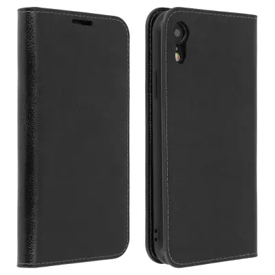 Torbica za Apple iPhone XR kožna futrola novčanik funkcija stalka - crna