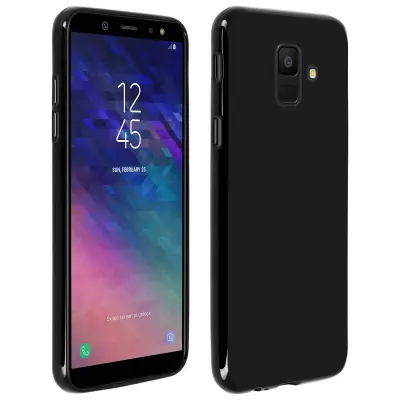 Maska Galaxy A6 Silikonski gel Protiv otisaka prstiju Crna