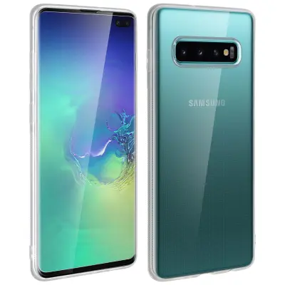 Navlaka Samsung Galaxy S10 Plus Silikonski Gel + Film Ekran Kaljeno Staklo Transparentna
