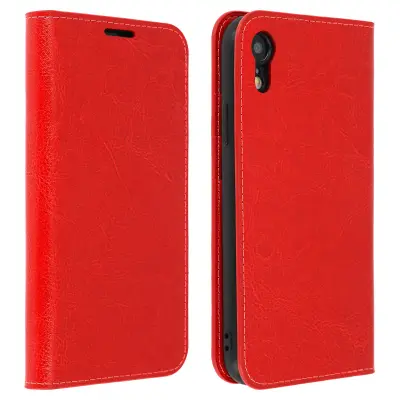 Torbica za Apple iPhone XR kožna futrola novčanik funkcija stalka - crvena