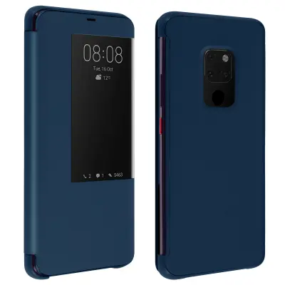 Futrola Huawei Mate 20 veliki prozirni prozor kruta maska - tamnoplava