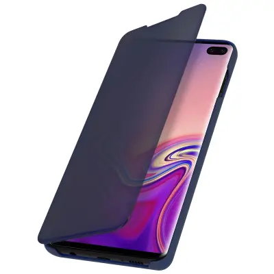 Samsung Galaxy S10 Plus futrola, zrcalni preklop, prozirna, ponoćno plava