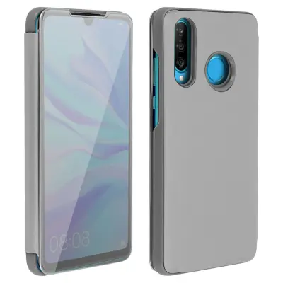 Futrola Huawei P30 Lite ogledalo prozirni preklop srebrna