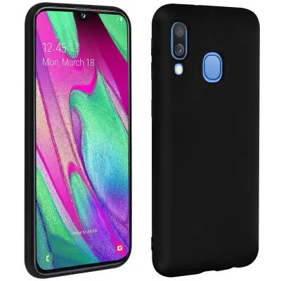 Navlaka Samsung Galaxy A40 Zaštita Silikonski Gel Mekan Ultra-tanka Crna