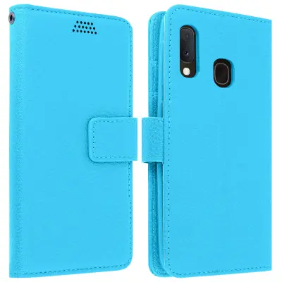 Maska Samsung Galaxy A20e Folio futrola novčanik Soft Touch video postolje plava