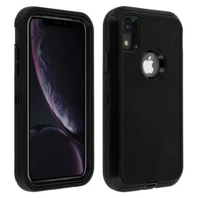Maska iPhone XR kruta višeslojna zaštita antišok kutovi - crna