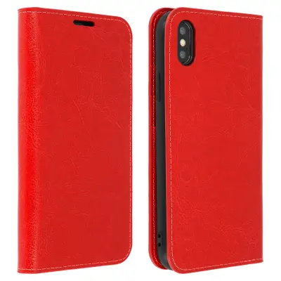 Torbica za Apple iPhone XS Max kožna futrola novčanik funkcija stalka - crvena