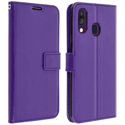 Futrola Galaxy A40 novčanik pretinci za kartice funkcija stalka ljubičasta