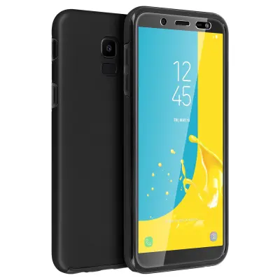 Navlaka Samsung Galaxy J6 Zaštita Silikon + Stražnji Polikarbonat - Crna