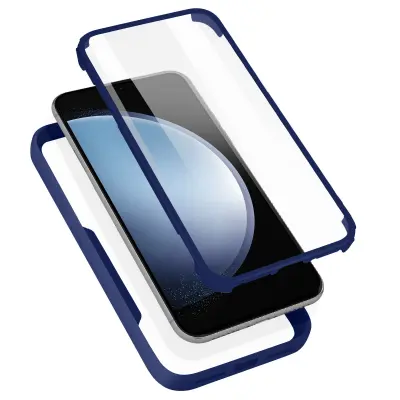 Potpuna maska Galaxy A33 5G Pleksiglas leđa i Polimer prednja Plavi rub