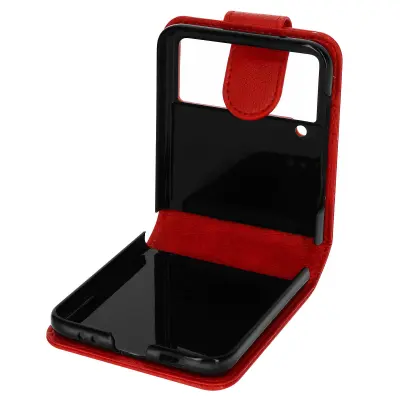 Maska za Samsung Z Flip 4 preklopna s magnetskim zatvaračem crvena