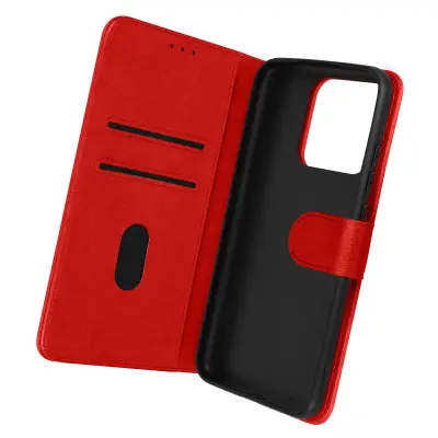 Maska Xiaomi Redmi 10A Preklopna torbica s funkcijom video stalka crvena