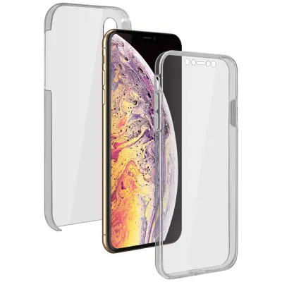 Maska Apple iPhone XS Max Zaštita 360° Silikon + Polikarbonat Prozirna