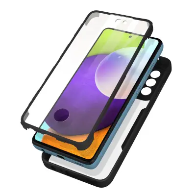 Navlaka Samsung A52, A52 5G i A52s Stražnji Plexiglas Prednji Polimer Obrub crni