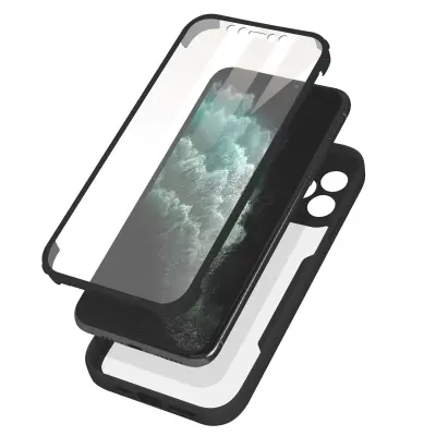 Potpuna maska za iPhone 11 Pro, otporna na udarce, tvrda stražnja strana, silikonski rub