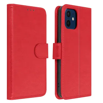 Torbica za Apple iPhone 12 / 12 Pro zaštita s držačem kartica funkcija stalka crvena
