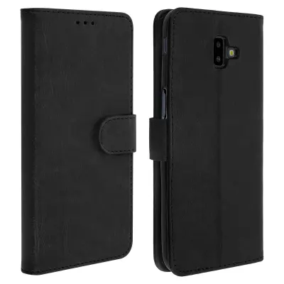 Torbica Samsung Galaxy J6 Plus Preklopna torbica s držačem kartica i funkcijom podrške - crna