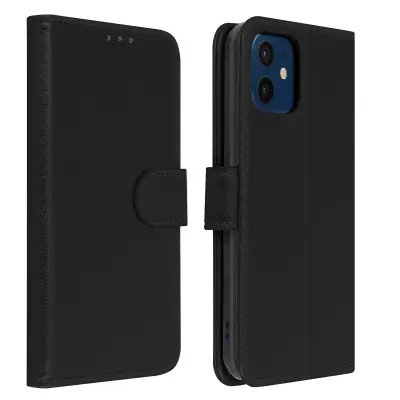 Torbica za Apple iPhone 12 / 12 Pro zaštita s držačem kartica funkcija stalka crna