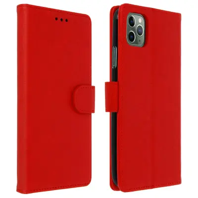Torbica za Apple iPhone 11 Pro Max integralna futrola držač kartica funkcija stalka crvena