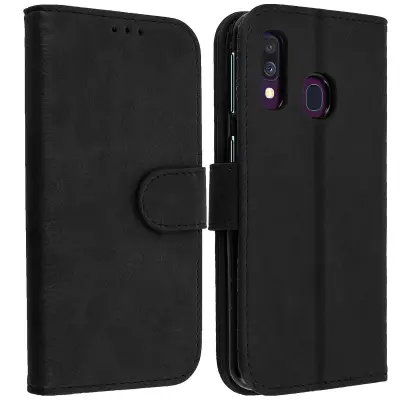 Maska Samsung Galaxy A40 futrola, novčanik, stalak, crna