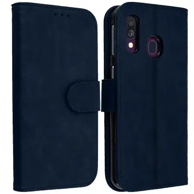 Maska Samsung Galaxy A40 futrola, novčanik, stalak, ponoćno plava