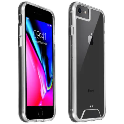 Maska iPhone SE 2022, 2020 i 8, 7, 6S, 6 prozirna dvo-materijalna
