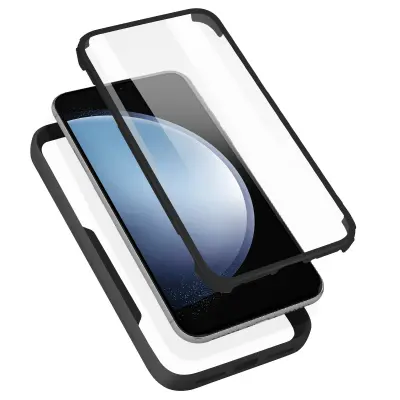 Navlaka 360° za Samsung S23 Stražnja Kruta Zaštita Ekrana Mekana Obrub crni