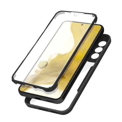 Navlaka Samsung Galaxy S22 Stražnji Plexiglas i Prednji Polimer Obrub crni