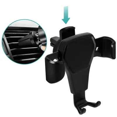 Univerzalni Auto Nosač Pričvršćivanje Rešetka Ventilacije Gravitacijski Sustav - Crni