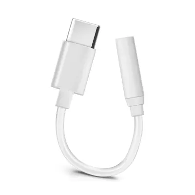 Adapter priključak USB Tip C na Jack 3.5 mm Audio Ženski Kompaktan Bijeli