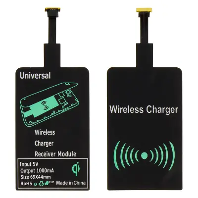 Paket Qi punjač i fleksibilni kabel za bežično punjenje Micro-USB crni