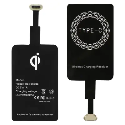 Paket Qi punjač i fleksibilni kabel za bežično punjenje USB Type C crni