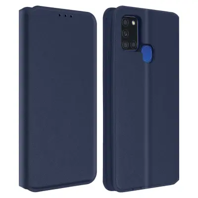 Maska Samsung Galaxy A21s Folio futrola novčanik funkcija postolja tamnoplava