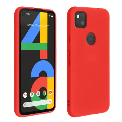 Maska Google Pixel 4A Polutvrdi silikon Soft Touch Crvena