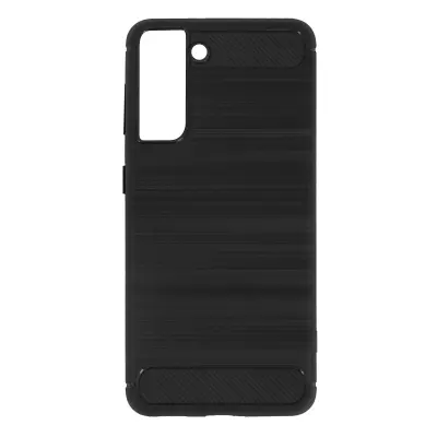 Navlaka Samsung Galaxy S21 Mekana Kutovi Ojačani Karbon Efekt Brušen Crna