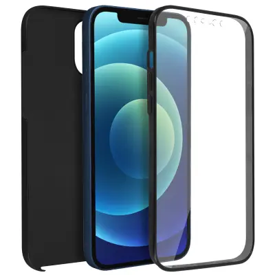 Maska Apple iPhone 12 / 12 Pro Zaštita Kruta leđa i Meka prednja Crna