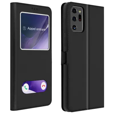 Futrola Galaxy Note 20 Ultra integralna dvostruki prozor video stalak crna